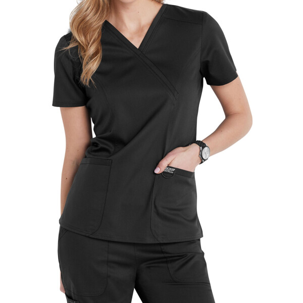 Ww610 cherokee workwear revolution women's mock wrap top sale