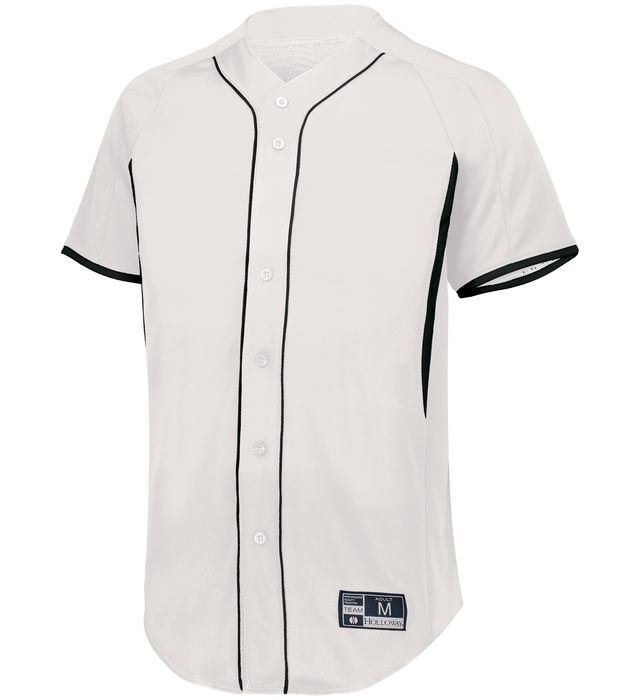 Mens Team Sports Printable Blank Baseball Jersey Collar Button Up
