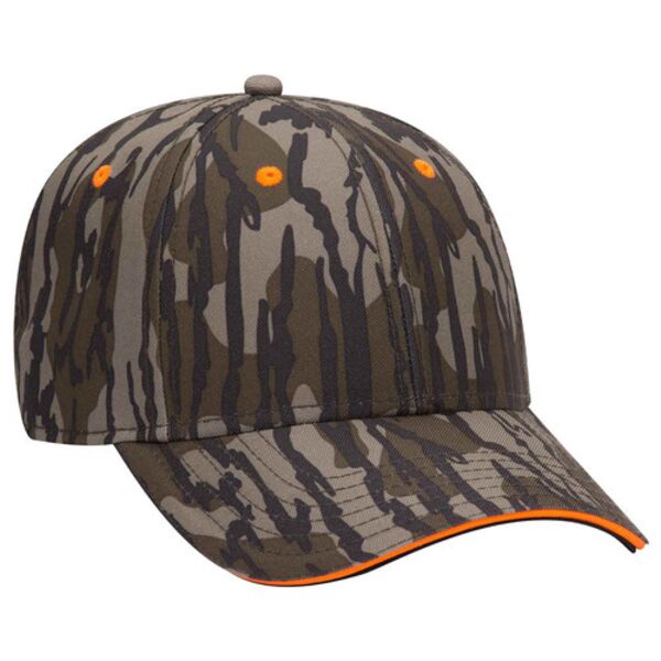 171-1294 OTTO CAP Mossy Oak Camouflage Superior Polyester Twill Sandwich Visor 6 Panel Low Profile Baseball Cap Thumbnail