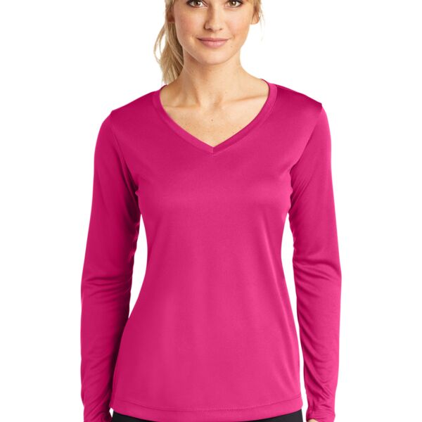 LST353LS Ladies Long Sleeve PosiCharge ® Competitor™ V Neck Tee Thumbnail