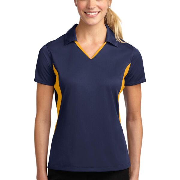 LST655 Ladies Side Blocked Micropique Sport Wick ® Polo Thumbnail