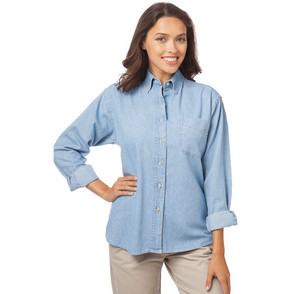 BG8202 Ladies' L/S 100% Cotton Denim Shirt Thumbnail