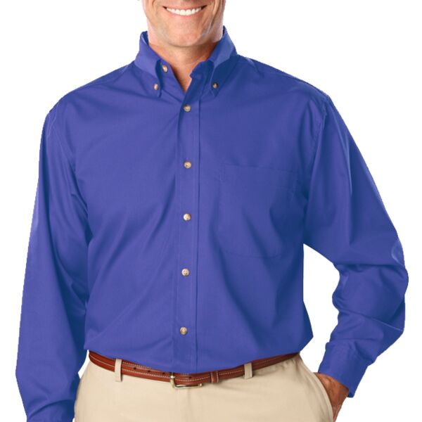 BG7216 Men's L/S Superblend Poplin Shirt with Bone Buttons Thumbnail
