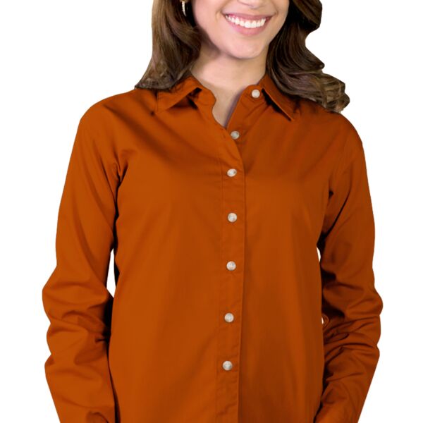 BG6216 Ladies' L/S Superblend Poplin Shirt with Bone Buttons Thumbnail