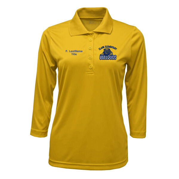Ladies Clark Elem. 3/4 Sleeve Polo Thumbnail