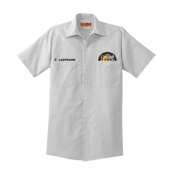 AHS Robotics Short Sleeve Striped Industrial Work Shirt Thumbnail