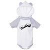 Fine Jersey Infant Short Sleeve Raglan Bodysuit with Hood & Ears Thumbnail