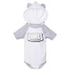 Fine Jersey Infant Short Sleeve Raglan Bodysuit with Hood & Ears Thumbnail