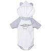 Fine Jersey Infant Short Sleeve Raglan Bodysuit with Hood & Ears Thumbnail