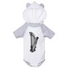 Fine Jersey Infant Short Sleeve Raglan Bodysuit with Hood & Ears Thumbnail