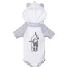 Fine Jersey Infant Short Sleeve Raglan Bodysuit with Hood & Ears Thumbnail