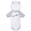 Fine Jersey Infant Short Sleeve Raglan Bodysuit with Hood & Ears Thumbnail
