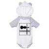 Fine Jersey Infant Short Sleeve Raglan Bodysuit with Hood & Ears Thumbnail