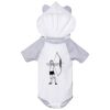 Fine Jersey Infant Short Sleeve Raglan Bodysuit with Hood & Ears Thumbnail