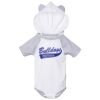 Fine Jersey Infant Short Sleeve Raglan Bodysuit with Hood & Ears Thumbnail