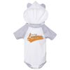 Fine Jersey Infant Short Sleeve Raglan Bodysuit with Hood & Ears Thumbnail