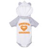 Fine Jersey Infant Short Sleeve Raglan Bodysuit with Hood & Ears Thumbnail