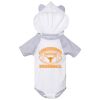 Fine Jersey Infant Short Sleeve Raglan Bodysuit with Hood & Ears Thumbnail