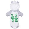 Fine Jersey Infant Short Sleeve Raglan Bodysuit with Hood & Ears Thumbnail