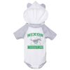 Fine Jersey Infant Short Sleeve Raglan Bodysuit with Hood & Ears Thumbnail