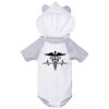 Fine Jersey Infant Short Sleeve Raglan Bodysuit with Hood & Ears Thumbnail