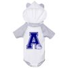 Fine Jersey Infant Short Sleeve Raglan Bodysuit with Hood & Ears Thumbnail