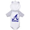 Fine Jersey Infant Short Sleeve Raglan Bodysuit with Hood & Ears Thumbnail