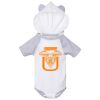 Fine Jersey Infant Short Sleeve Raglan Bodysuit with Hood & Ears Thumbnail