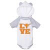 Fine Jersey Infant Short Sleeve Raglan Bodysuit with Hood & Ears Thumbnail