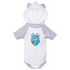 Fine Jersey Infant Short Sleeve Raglan Bodysuit with Hood & Ears Thumbnail