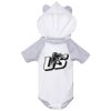 Fine Jersey Infant Short Sleeve Raglan Bodysuit with Hood & Ears Thumbnail
