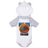 Fine Jersey Infant Short Sleeve Raglan Bodysuit with Hood & Ears Thumbnail