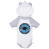 Fine Jersey Infant Short Sleeve Raglan Bodysuit with Hood & Ears Thumbnail