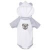 Fine Jersey Infant Short Sleeve Raglan Bodysuit with Hood & Ears Thumbnail