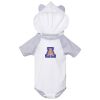 Fine Jersey Infant Short Sleeve Raglan Bodysuit with Hood & Ears Thumbnail