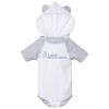Fine Jersey Infant Short Sleeve Raglan Bodysuit with Hood & Ears Thumbnail