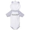 Fine Jersey Infant Short Sleeve Raglan Bodysuit with Hood & Ears Thumbnail