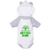 Fine Jersey Infant Short Sleeve Raglan Bodysuit with Hood & Ears Thumbnail