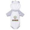 Fine Jersey Infant Short Sleeve Raglan Bodysuit with Hood & Ears Thumbnail