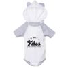 Fine Jersey Infant Short Sleeve Raglan Bodysuit with Hood & Ears Thumbnail