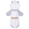 Fine Jersey Infant Short Sleeve Raglan Bodysuit with Hood & Ears Thumbnail