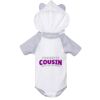 Fine Jersey Infant Short Sleeve Raglan Bodysuit with Hood & Ears Thumbnail