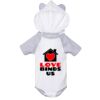 Fine Jersey Infant Short Sleeve Raglan Bodysuit with Hood & Ears Thumbnail